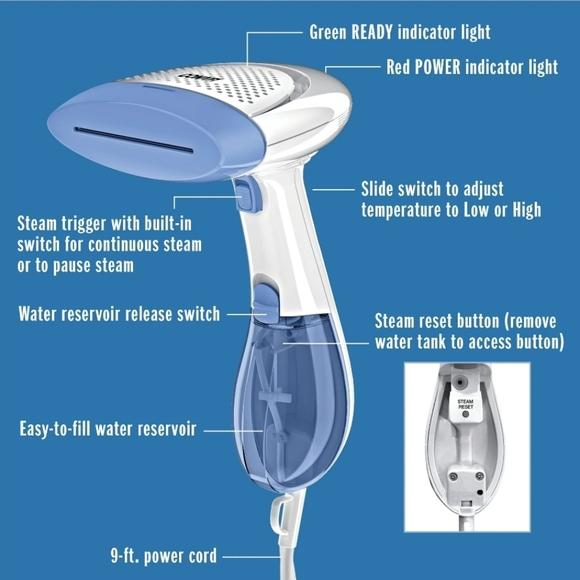Conair Handheld Garment Steamer for Clothes, ExtremeSteam 1200W, Portable - Picture 2 of 6